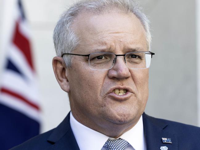 CANBERRA, AUSTRALIA-NCA NewsWire Photos 29 September 2020: Prime Minister Scott Morrison and Treasurer Josh Frydenberg during a press conference at Parliament House in CanberraPicture: NCA NewsWire / Gary Ramage