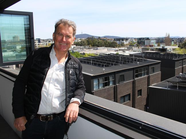 Mr Gasson in one of the penthouses with panoramic views.