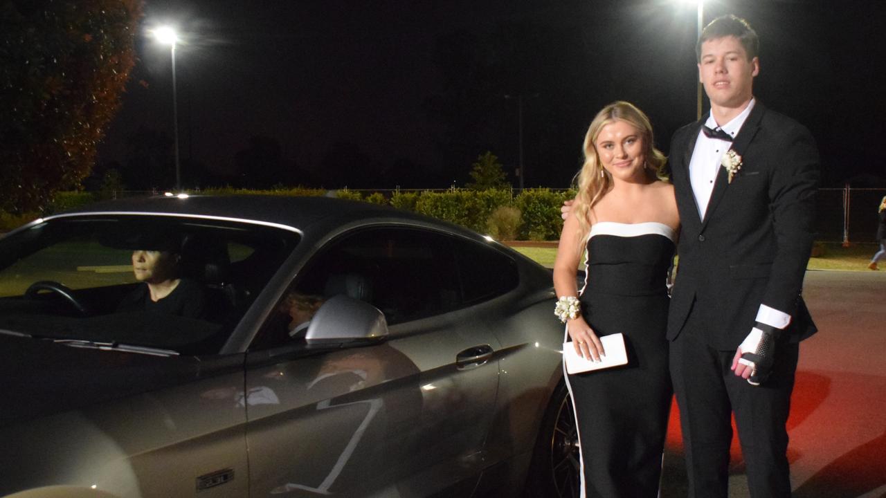 McKenzee Hale and Blake Jacobson stunned on the red carpet at Our Lady of Southern Cross College's formal for 2023. Picture: Emily Devon