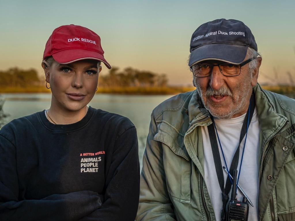 Animal Justice Party MP Georgie Purcell and anti-duck hunting campaigner Laurie Levy. Picture: Doug Gimsey