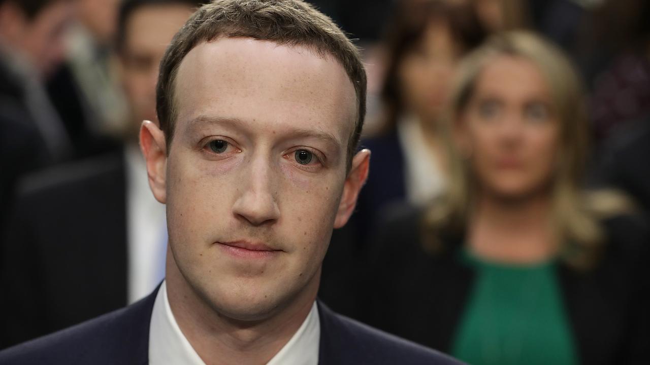 A visibly rattled Mark Zuckerberg pictured during his Cambridge Analytica testimony. Picture: Chip Somodevilla/Getty Images/AFP