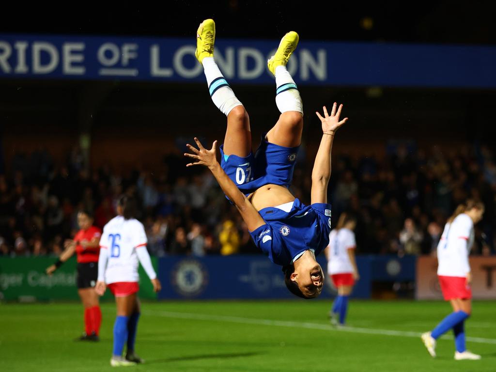 Will the famous Samantha Kerr goal celebration be seen in 2025? Picture: Getty Images