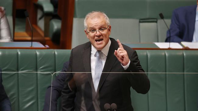 Scott Morrison during question time in the House of Representatives today.Picture: NCA NewsWire / Gary Ramage