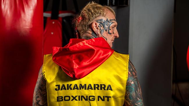 Brett 'Jakamarra' Taylor in his fight-day hoodie. Picture: Pema Tamang Pakhrin.