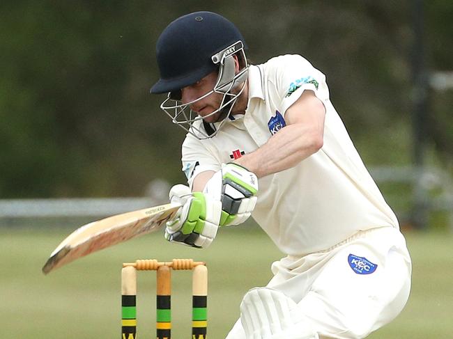 VTCA cricket: Westmeadows v Keilor, Nathan Beever of Keilor battingSaturday, November 28, 2020, in Westmeadows, Victoria, Australia. Picture: Hamish Blair