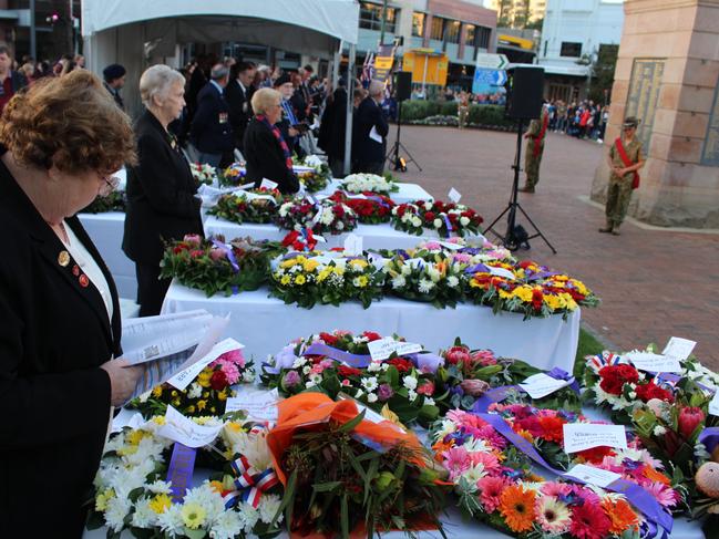The beautiful wreaths before they are laid at the Arch.