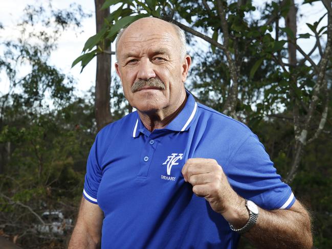 Wally Lewis pictured wearing a Valley Diehards shirt and showing his support for the rugby league club, Brisbane 3rd of November 2021.  (Image/Josh Woning)