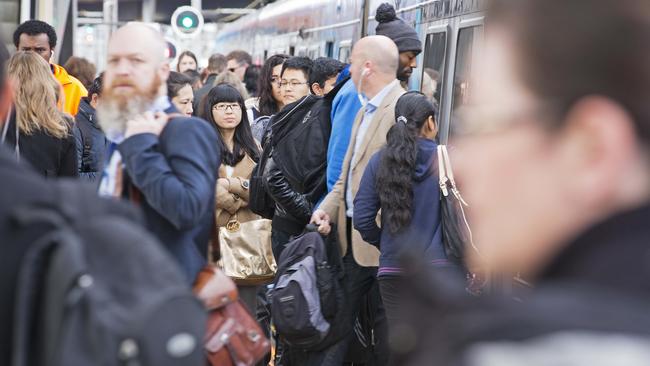 Overcrowding was one of the top three issues for commuters. Picture: Nathan Dyer