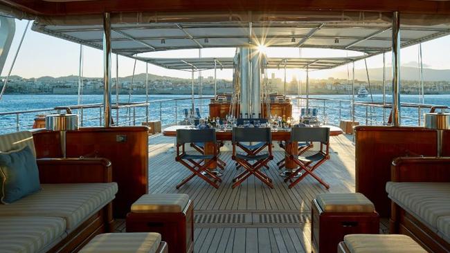 Dine al fresco in luxury. Picture: Burgess Yachts