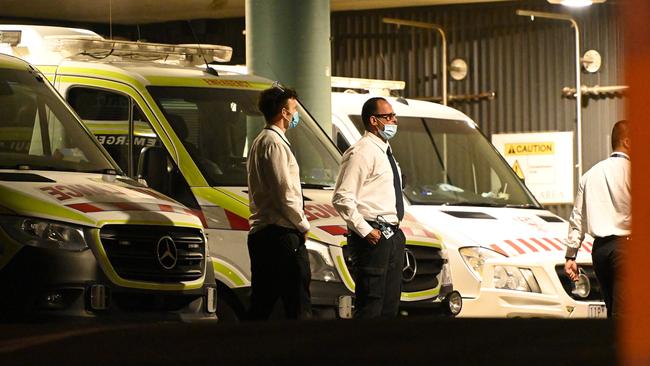 Premier Daniel Andrews was transferred to the Alfred Hospital from Peninsula Health after suffering a “nasty fall” yesterday. Picture: Tony Gough