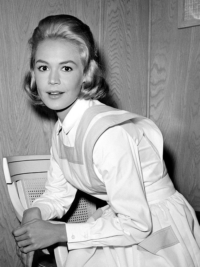 Sandra Dee, as a nurse’s helper in the motion picture Tammy and the Doctor, in 1962.