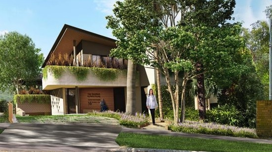 An artist's impression of the entrance to a proposed 55-room boarding house in Gladys Ave, Frenchs Forest, which has been given the go-ahead by the NSW Land and Environment Court. Picture: BKA Architecture