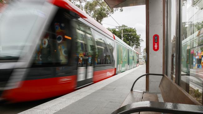 Ghost train on the light rail from Surry Hills, through to Randwick. Many seats empty and the trip was extremely slow. Photo: Tim Pascoe