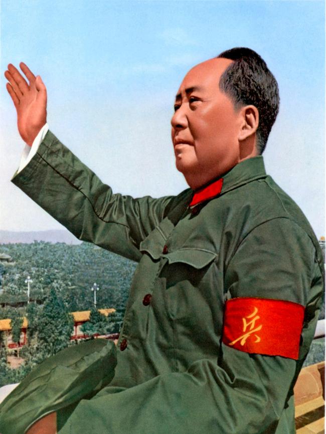 A Chinese propaganda poster of the Chairman of the Communist Party of China, Mao Zedong.