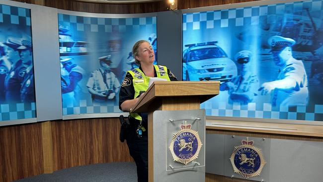 Acting Inspector Renee Oates. 19-year-old rider in critical condition after head on crash at Bridgewater on December 13, 2024. Picture: Bridget Clarke