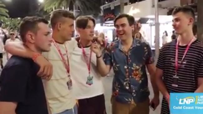 Gold Coast's Young LNP chair Barclay McGain was captured laughing at "racist" comments in a video that was widely circulated on Facebook. Photo: Supplied.