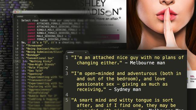Messages posted by hacker group Impact Team. Intimate details of sexual fantasies and personal information of Australian members of a cheating website have been released online.