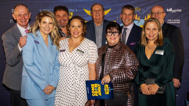 At the opening night function for The Empire's Come From Away are (from left) Andrew Wielandt, Giuliana Bonel, Kris Stewart, Emily Montgomery, John Pearson, Janelle Fletcher, Jim O'Dea, Suzie Byrne and Bill Armagnacq at The Rock, Friday, March 14, 2025. Picture: Hey Media