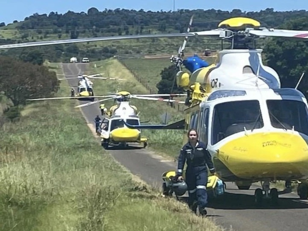 Three rescue helicopters were dispatched following a devastating car crash in Cushnie in 2022. Photo: LifeFlight.