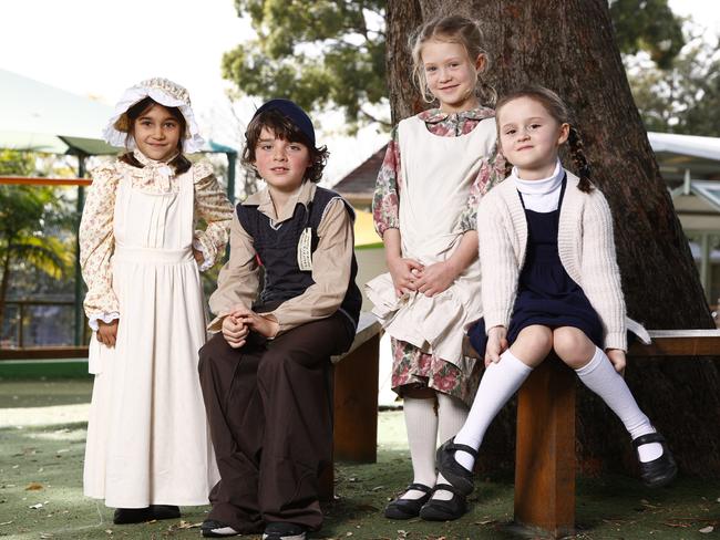 Students Araa, Henry, Mica and Tierney as part of Education Week where students dressed up in vintage or 