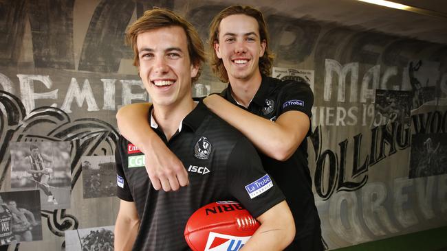 EMBARGOED FOR FOOTY MAG. Brothers Callum and Tyler Brown who play for Collingwood for the AFL footy mag  Picture: David Caird