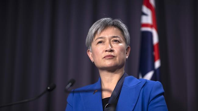 Penny Wong said the report was pretty harrowing reading. Picture: NCA NewsWire / Gary Ramage