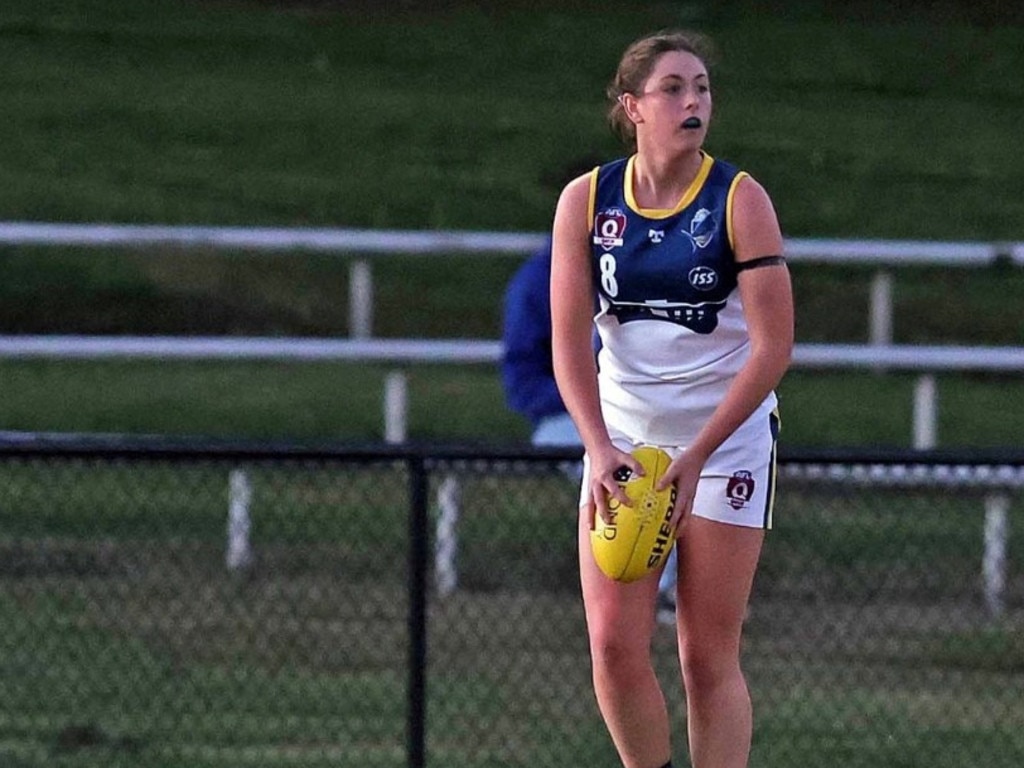 Bond University's Caitlin Thorne in the QAFLW. Photo: AFLQ