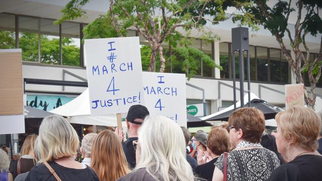 In powerful scenes, protesters gathered at City Square for the March 4 Justice event in Coffs Harbour earlier this year.