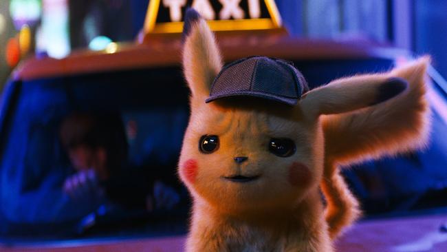 Detective Pikachu, voiced by Ryan Reynolds.