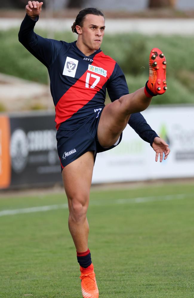 Nathan Boucher takes a kick for Coburg last year. Picture: George Salpigtidis