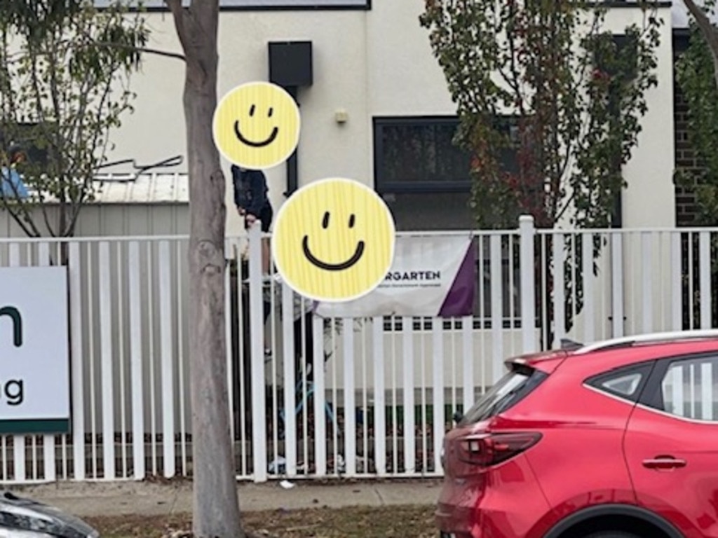 Kids scaling a daycare centre fence at Only About Children in Eynesbury. Picture: Supplied