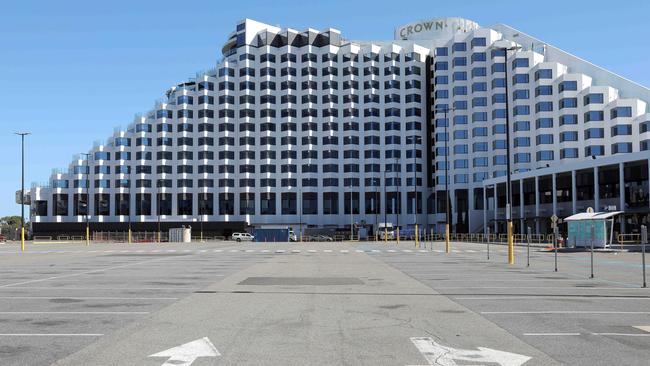 Crown Casino carpark, usually full to brim, on first day of COVID-19 lockdown #2, Burswood, WA.