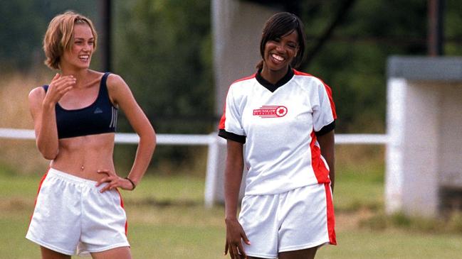 Keira Knightley and Parminder Nagra in a scene from the film Bend It Like Beckham.