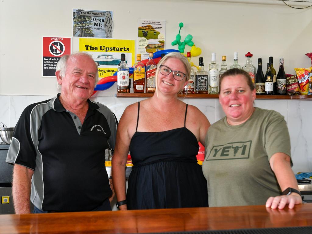 Australia Day celebrations: Lismore City Bowlo staff Ian Ahrens, Natalie Leeson and Amber Tanner.