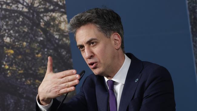 UK Secretary of State for Energy Security and Net Zero Ed Miliband speaks at the UK pavilion at the UNFCCC COP29 Climate Conference in Baku, Azerbaijan. Picture: Getty Images
