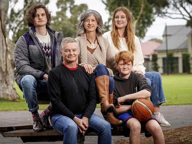 Professor Nicola Spurrier with her family – Harry, 19 (top left) husband David (bottom left), Phoebe, 20 (top right) and Hugo, 12 (bottom right). Picture: Mike Burton