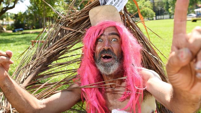 Trevor "The Rubbish Warrior" Jenkins at the Nakara polling station for the Casuarina By-election in 2014.