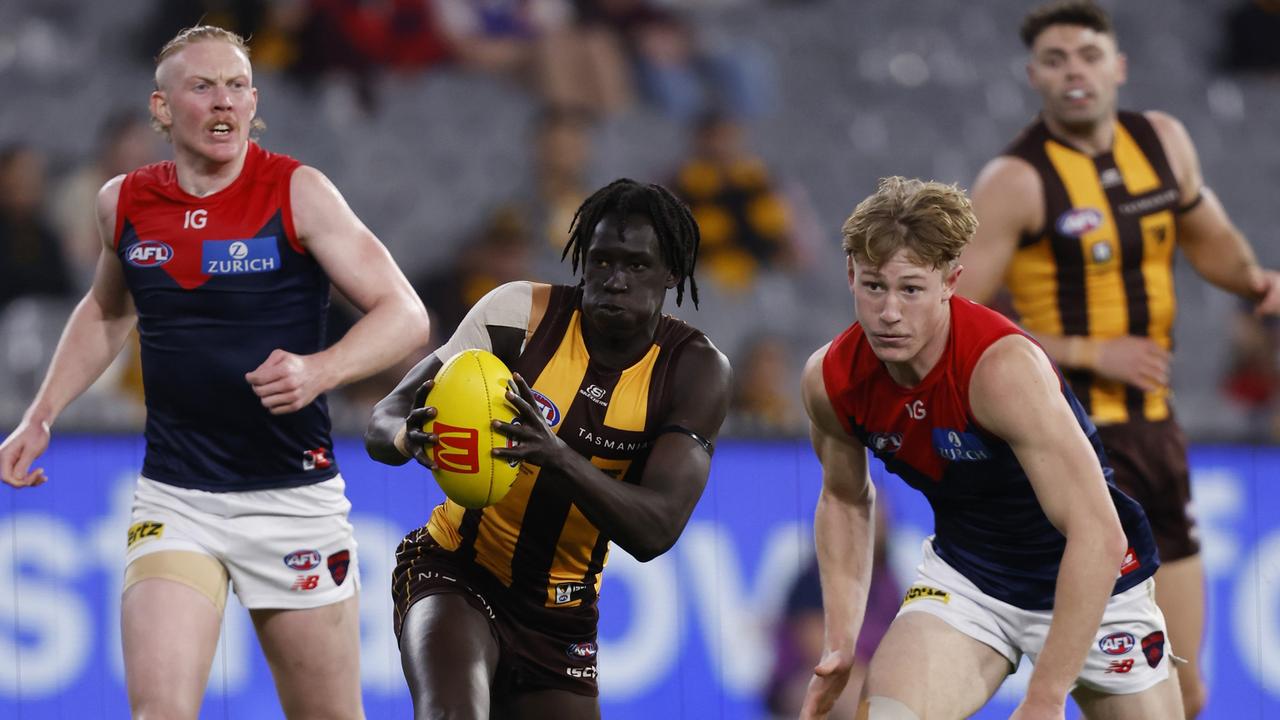 Changkuoth Jiath could become a more attacking weapon. Picture: Darrian Traynor/AFL Photos