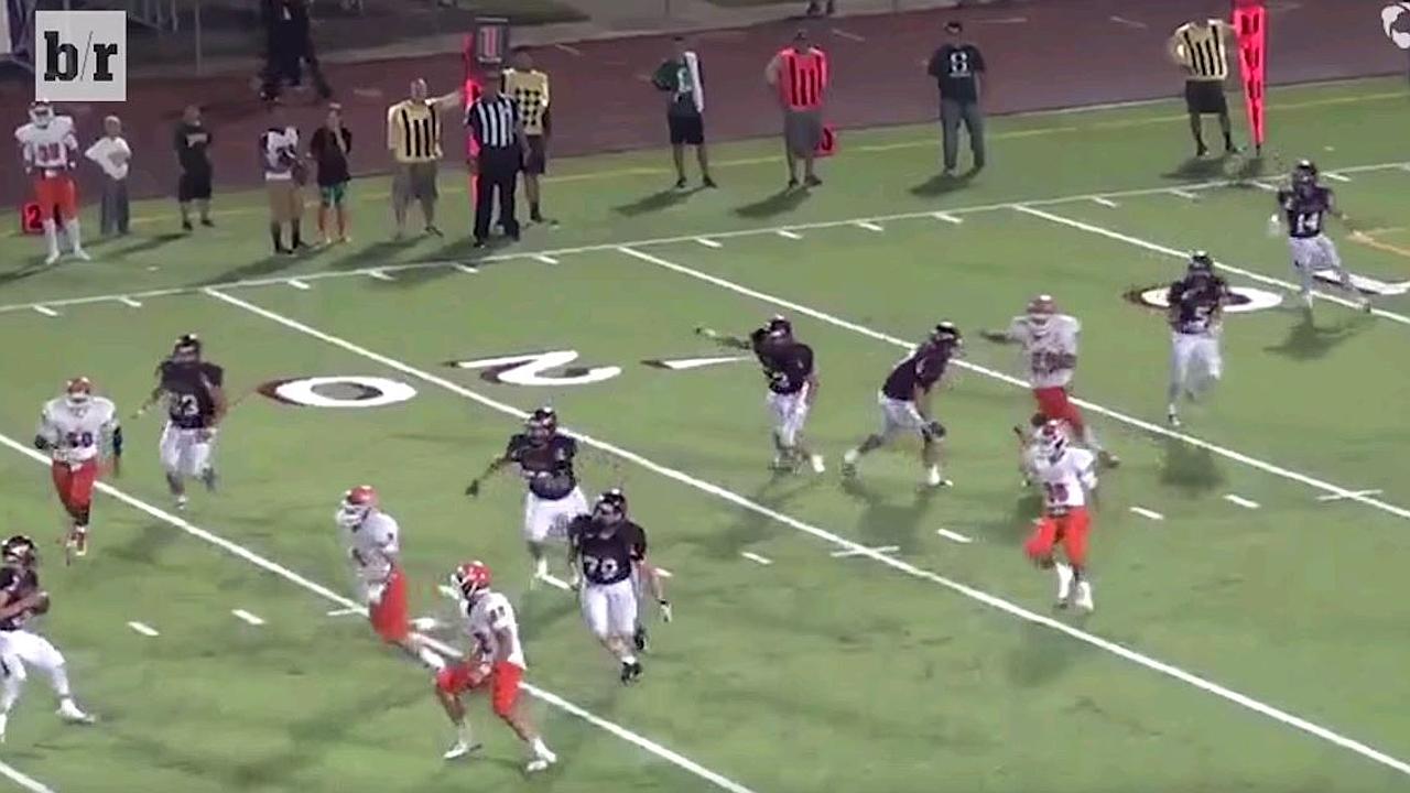 Video: high school quarterback scores amazing touchdown | news.com.au ...