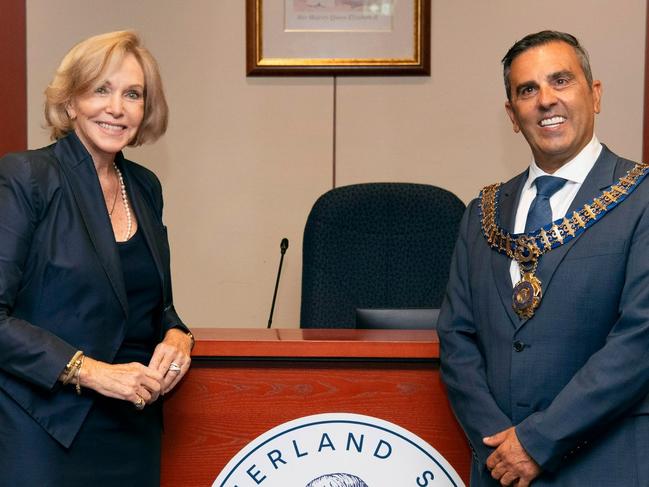 Sutherland Shire Council's 2022 mayor Carmelo Pesce (right) and deputy mayor Carol Provan (left).