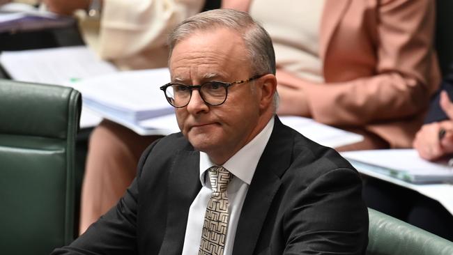 Anthony Albanese in question time on Tuesday. Picture: Martin Ollman / NCA NewsWire