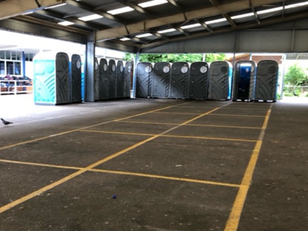 Cleveland District State High School students forced to use portaloos.