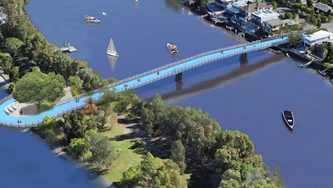 The bridge to Chevron Island.