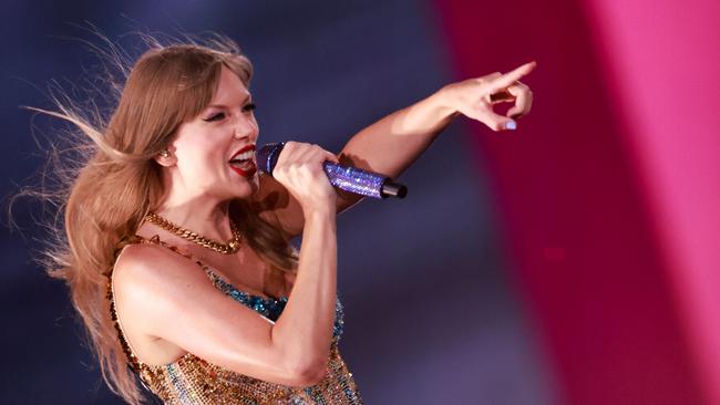 Swift performing on stage. Picture: Michael Tran/AFP