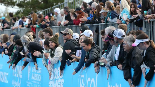 Plenty of spectators turned out for the marathon. Pic Mike Batterham