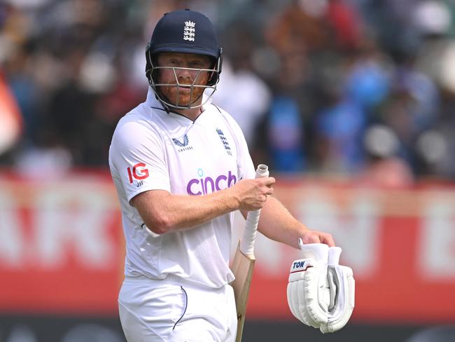 England batsman Jonny Bairstow will cry for three days after again being stumped by Australia’s Alex Carey. Picture: Stu Forster/Getty Images