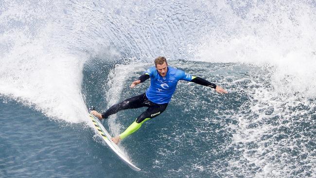 Bede Durbidge on his way to his round two victory at the Rip Curl Pro Bells Beach.