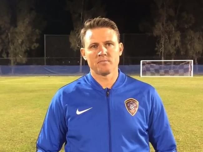Broadbeach United coach Lee Vernon.
