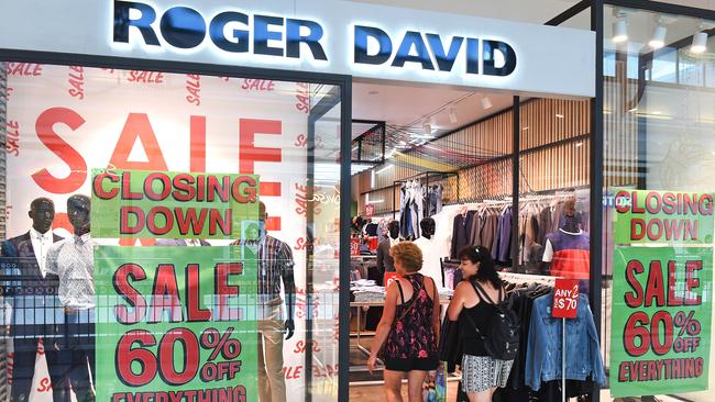 Roger David was one of many retailers to collapse in 2018. Picture: John Gass