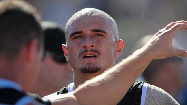 Sam Powell-Pepper while playing for the Magpies at Unley Oval on Sunday. Picture Matt Turner.